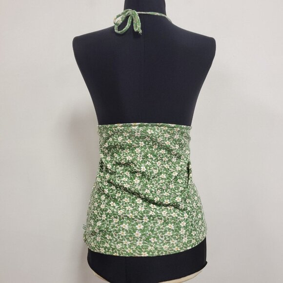Route 66 Womens Y2K Floral Forest Fairy Halter Tank Top Size XL Green Soft Girl - Picture 2 of 9